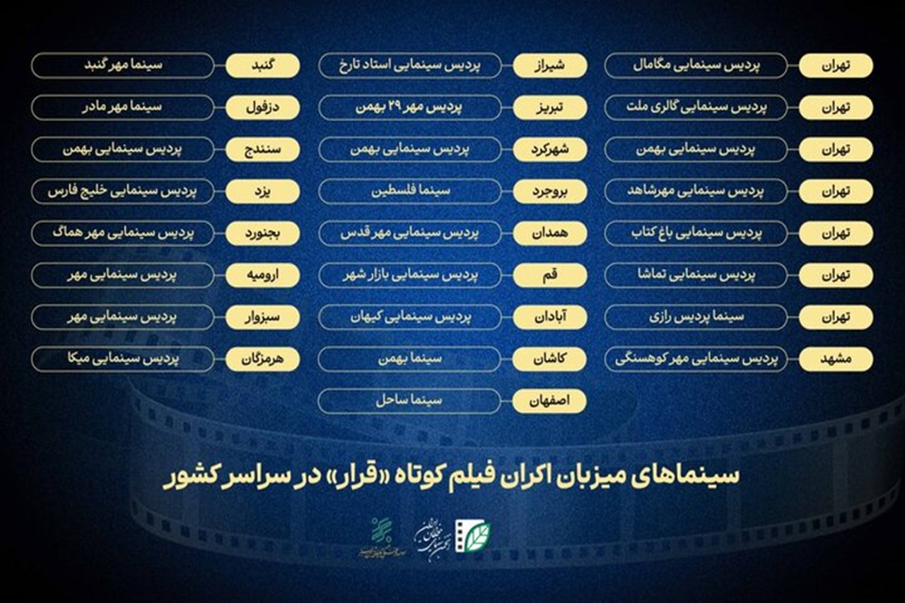 سینماهای میزبان «قرار دوم» معرفی شدند